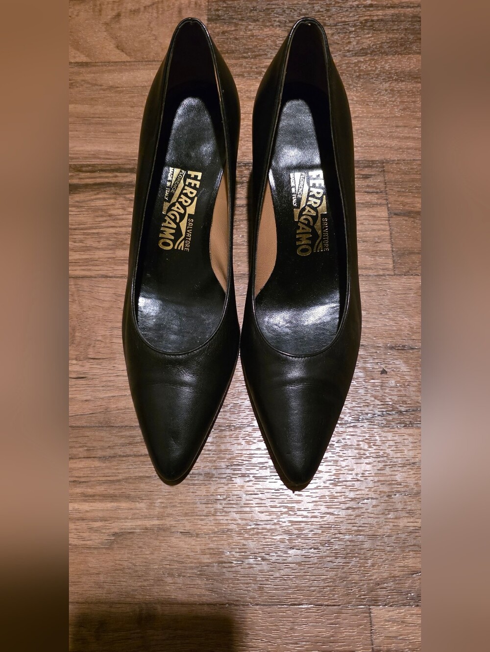 Salvatore Ferragamo Black Pointed Toe Pumps